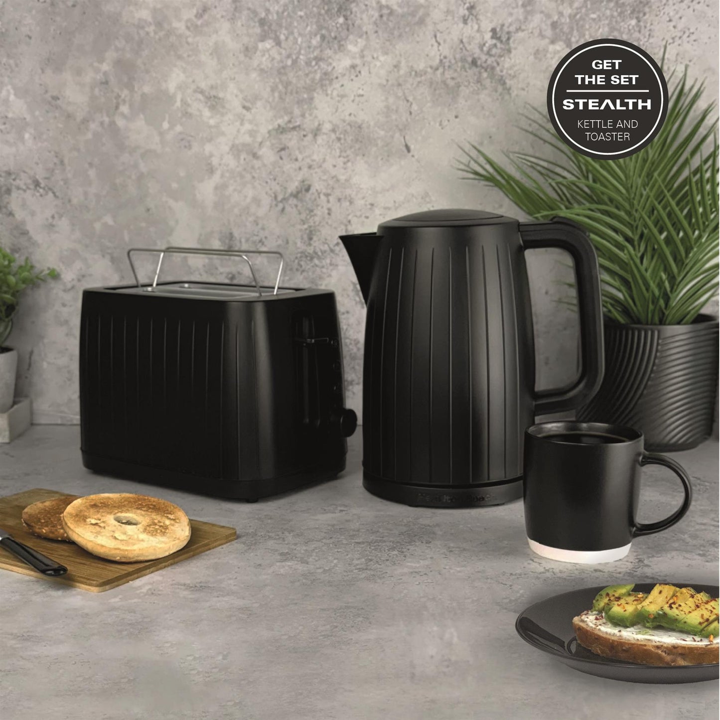 Hamilton Beach Stealth 1.7L Textured Kettle Matte Black