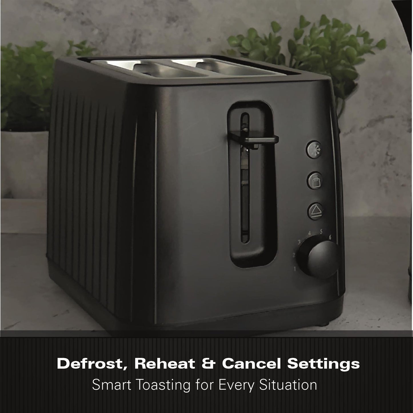 Hamilton Beach Stealth 2 Slice Textured Toaster Matte Black