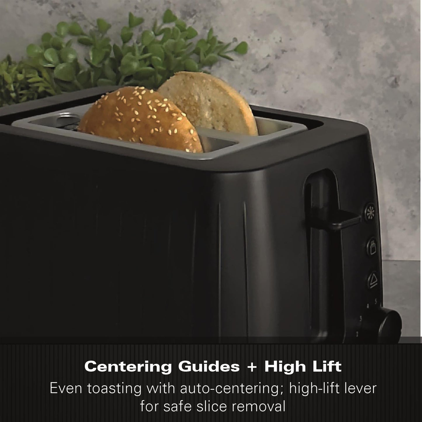 Hamilton Beach Stealth 2 Slice Textured Toaster Matte Black