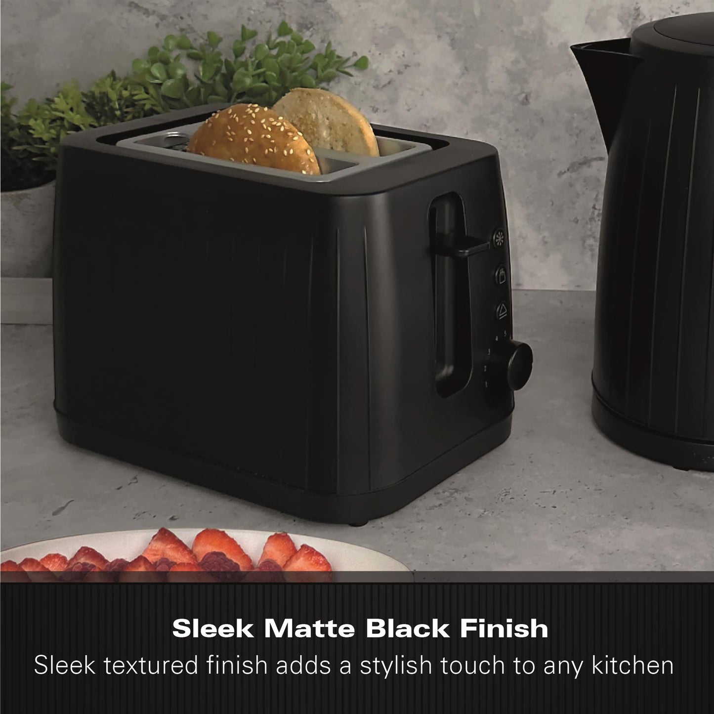 Hamilton Beach Stealth 2 Slice Textured Toaster Matte Black