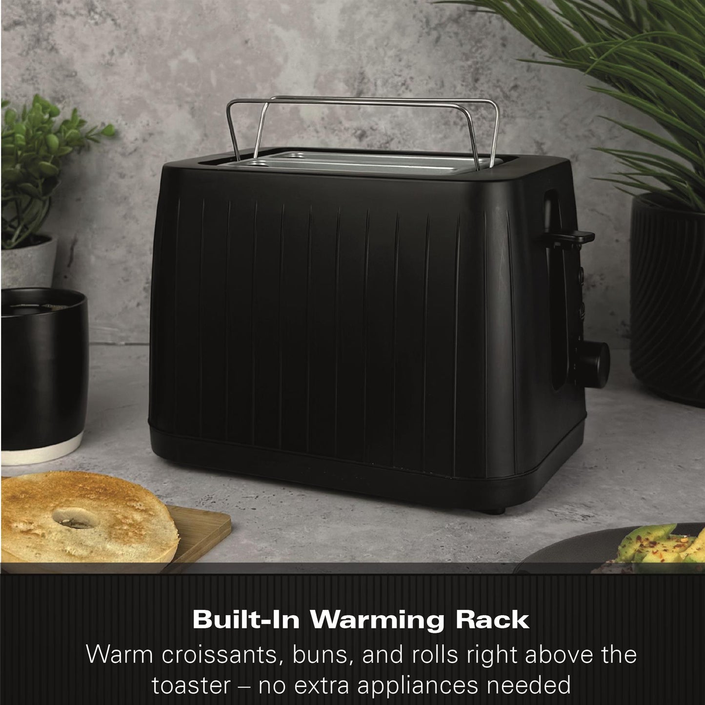 Hamilton Beach Stealth 2 Slice Textured Toaster Matte Black